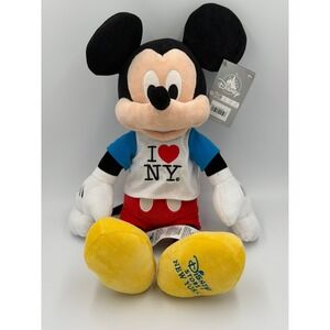 Disney Store Mickey Mouse I Love NY Plush New York City Souvenir 18 inch NWT